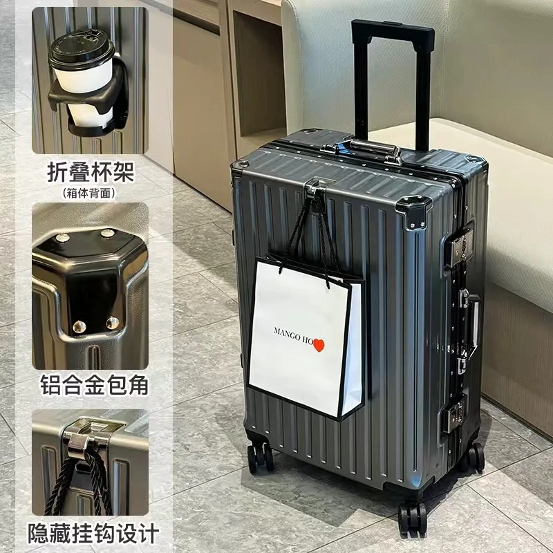 New Travel Suitcase Rolling Luggage Trolley Case Universal Wheel Carry-on Luggage with Cup holder Boarding Case travel bags