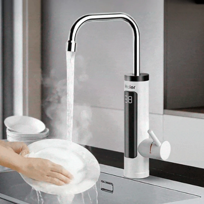 220V Bathroom Faucets Electric Tap Kitchen Tap Instantaneous Water Heater Heatable 3400W Rotated Instant Water Heater Kitchen