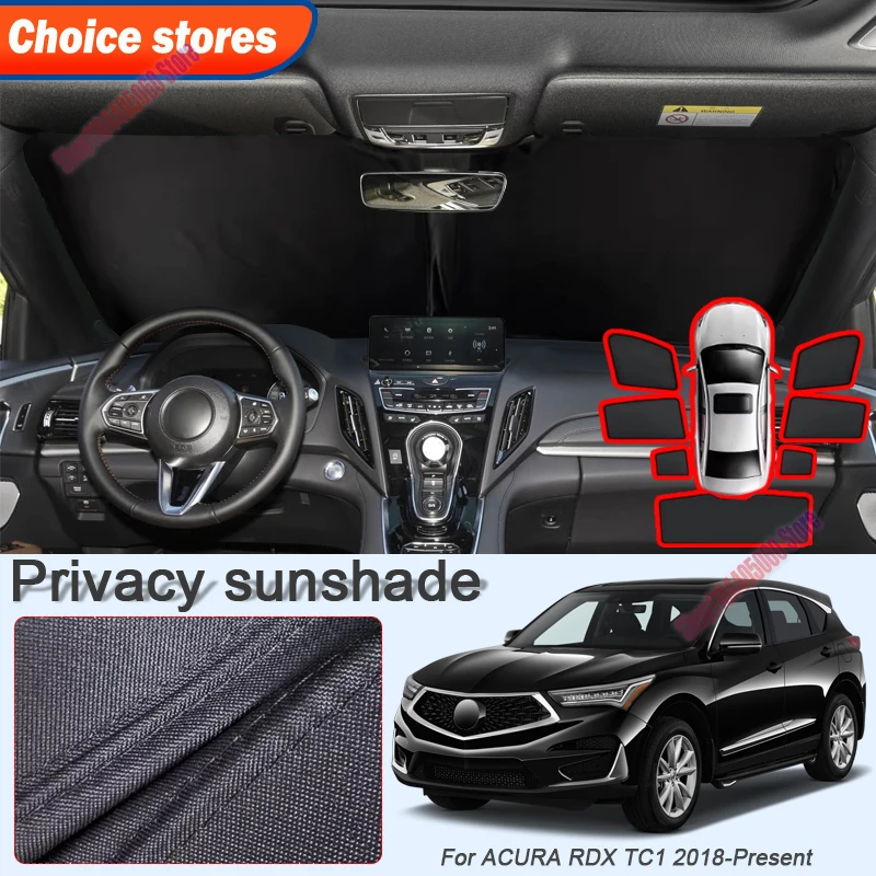 Auto Black Window Privacy Sunshade For ACURA RDX TC1 2018-Present Anti-UV Heat Insulation Protect Cover Interior Accessory
