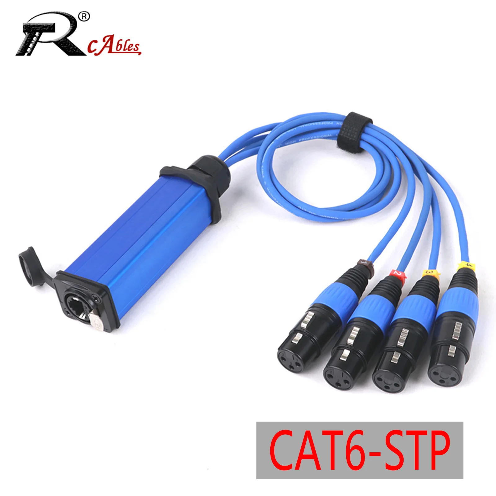 

1PC Cat6 Multi Network Snake Receiver-4 Channel Multi Color 3 Pin XLR Female/Male to RJ45 Single Ethercon Cable for Live Stage