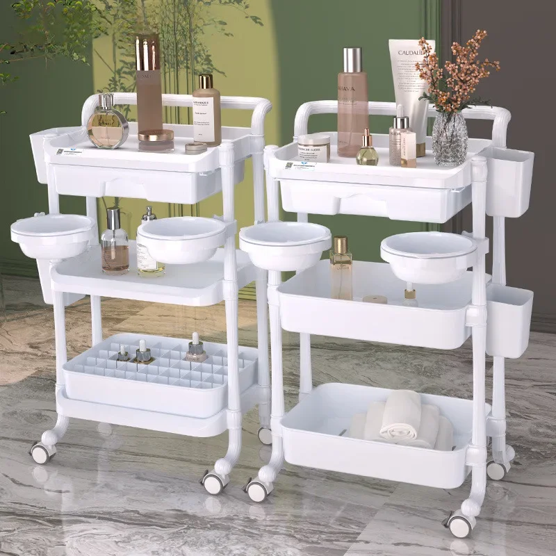 Salone di bellezza, porta manicure, tre strati rimovibili di alta qualità con cassetti, carrello porta attrezzi per strumenti