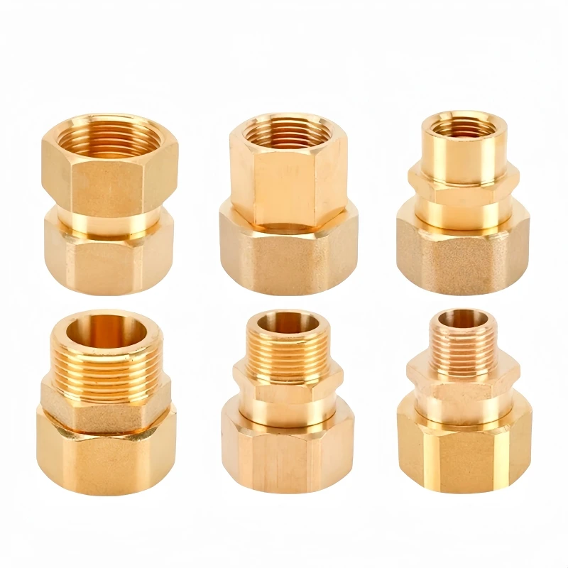 Brass Male/Female Thread Union Joints 1/2 3/4 1 Union Brass Pipe Fitting Mechanical Pneumatic Brass Copper Connector Accessories