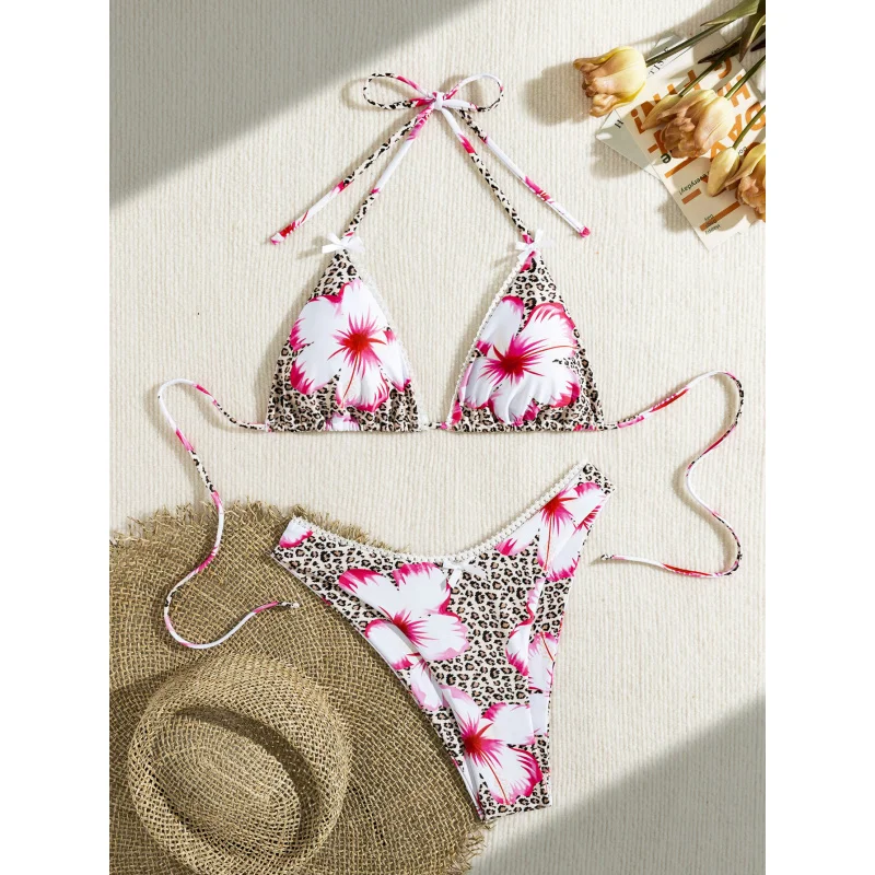 Sexy Fashion Hot Girl Mehrfarbiges zweiteiliges Sommer-Strand-Party-Bikini-Set