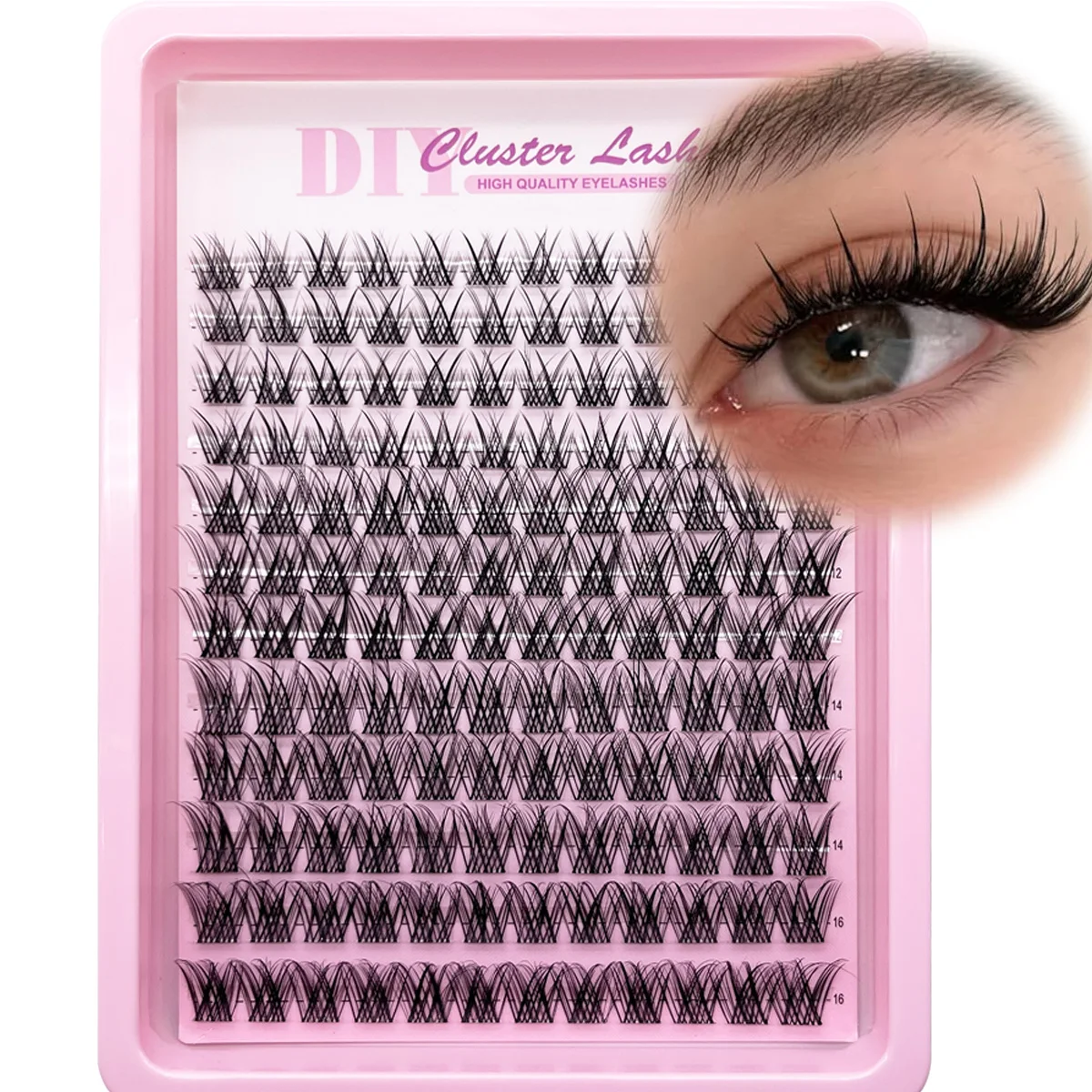 HBZGTLAD 12 Reihen Fairy Eyelash Ball Manga Wimpernbüschel 8-16mm Dynamische Wimpernverlängerung Natürliches Aussehen C-Curl Personal – Detail 13