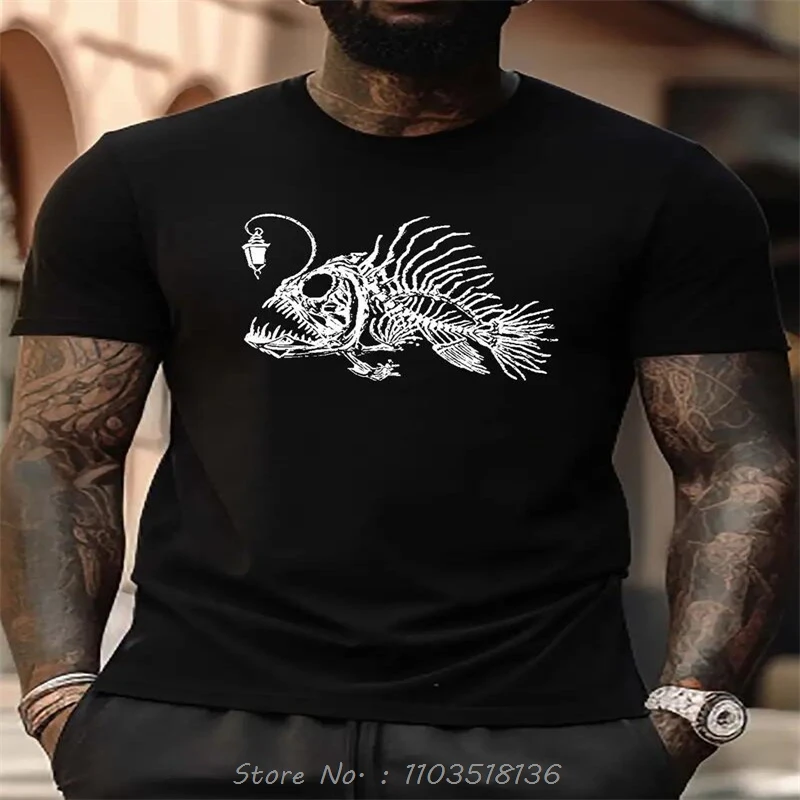 Bold Fish Bone Graphic T-Shirt Unisex O-Neck Comfort Fit Perfect Summer Activities & Workouts cotton tees Fitness T shirt