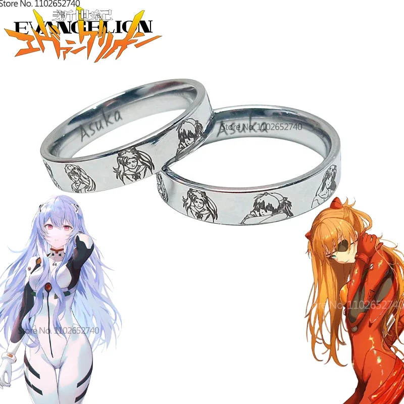 Neue Neon Genesis Evangelion Anime Figur Asuka Langley Ayanami Rei Cosplay Ring Anime Peripherie