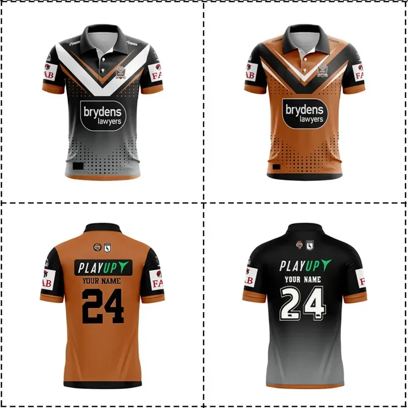 

2024 Wests Tigers Polo Shirt Home / Away Rugby Jersey Shorts - Mens Size:S-5XL（Print Name Number）Top Quality