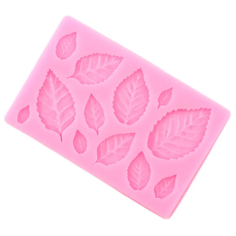 3D Mini Rose Flower Leafs Silicone Mold DIY Fondant Chocolate Sugarcraft Cake Decor Baking Tools Confectionery Clay Resin Mould