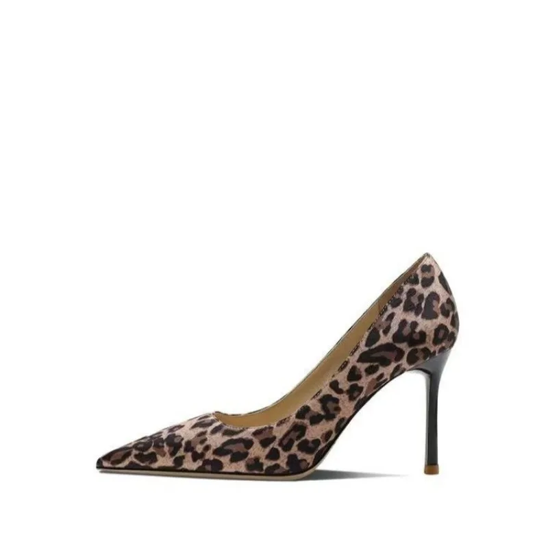 Autunno Sexy Leopard Print scarpe da donna tacchi alti elegante ufficio tacchi alti scarpe da donna con stampa animalier a punta di lusso