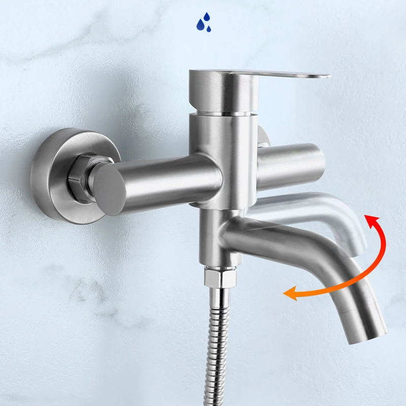 Pressurized showerhead set, hot and cold shower set Faucet showerhead, 304 stainless steel showerhead