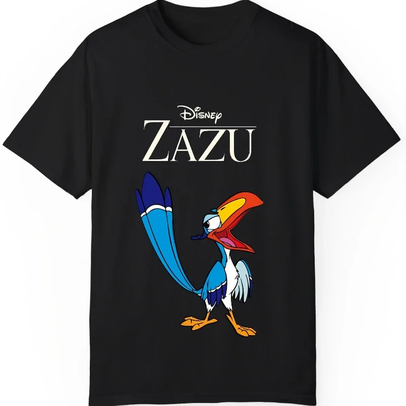 Camiseta gráfica Zazu "El Rey León" de Disney de verano para hombre, camiseta informal de manga corta con estampados de dibujos animados de color rojo brillante