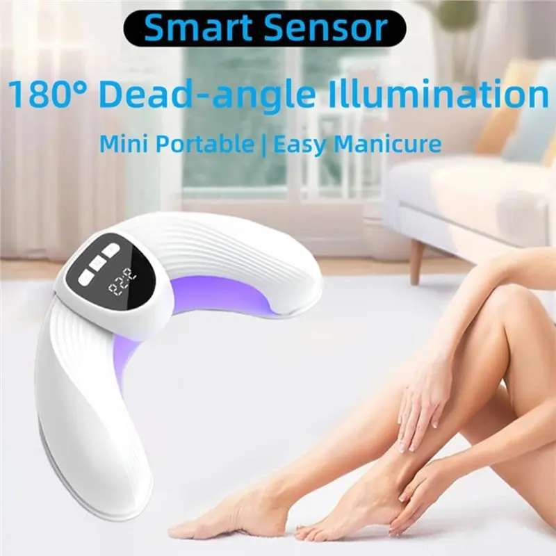 B46B-Design pieghevole a forma di U LED UV Lampada per il trattamento dei funghi delle unghie Luce terapeuta portatile per la cura delle mani e dei piedi