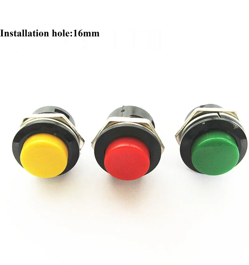 R13-507 Serie Tastenschalter 16MM selbstrückstellender Tastenschalter runder Taster Joggenschalter – Detail 3