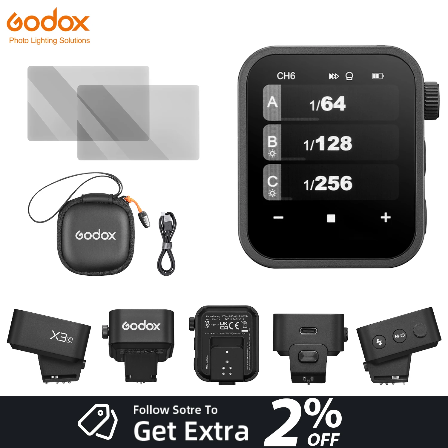 

Godox X3 X3 For Leica TTL HSS 2.4G Wireless Flash Trigger With Glass Film OLED Touch Screen Transmitter For C/N/S/F/O/L