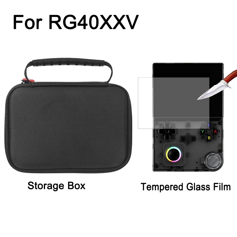 Sac de rangement pour Anbernic RG40 XXV, sac de protection, coque rigide, Films de protection d'écran trempé pour accessoires Anbernic RG40XXV
