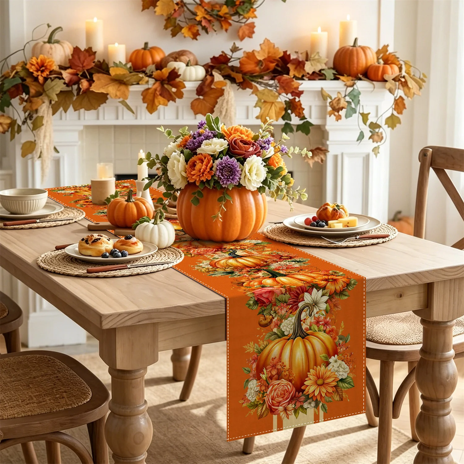 Rustic Farmhouse Thanksgiving - Linen Table Runner review and price