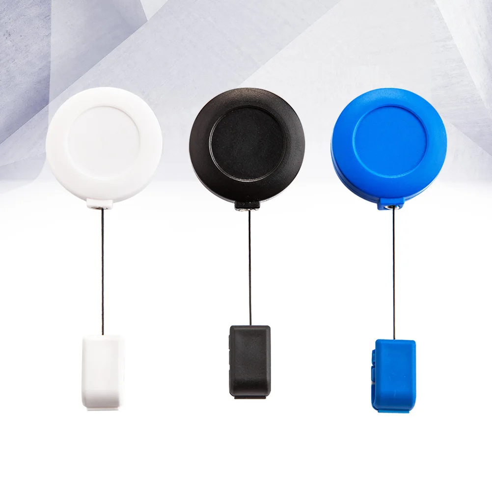 3pcs Id Card Holder Badge Holder Abs Matte Finish Stainless Steel Clip Anti-Rotation Access Control