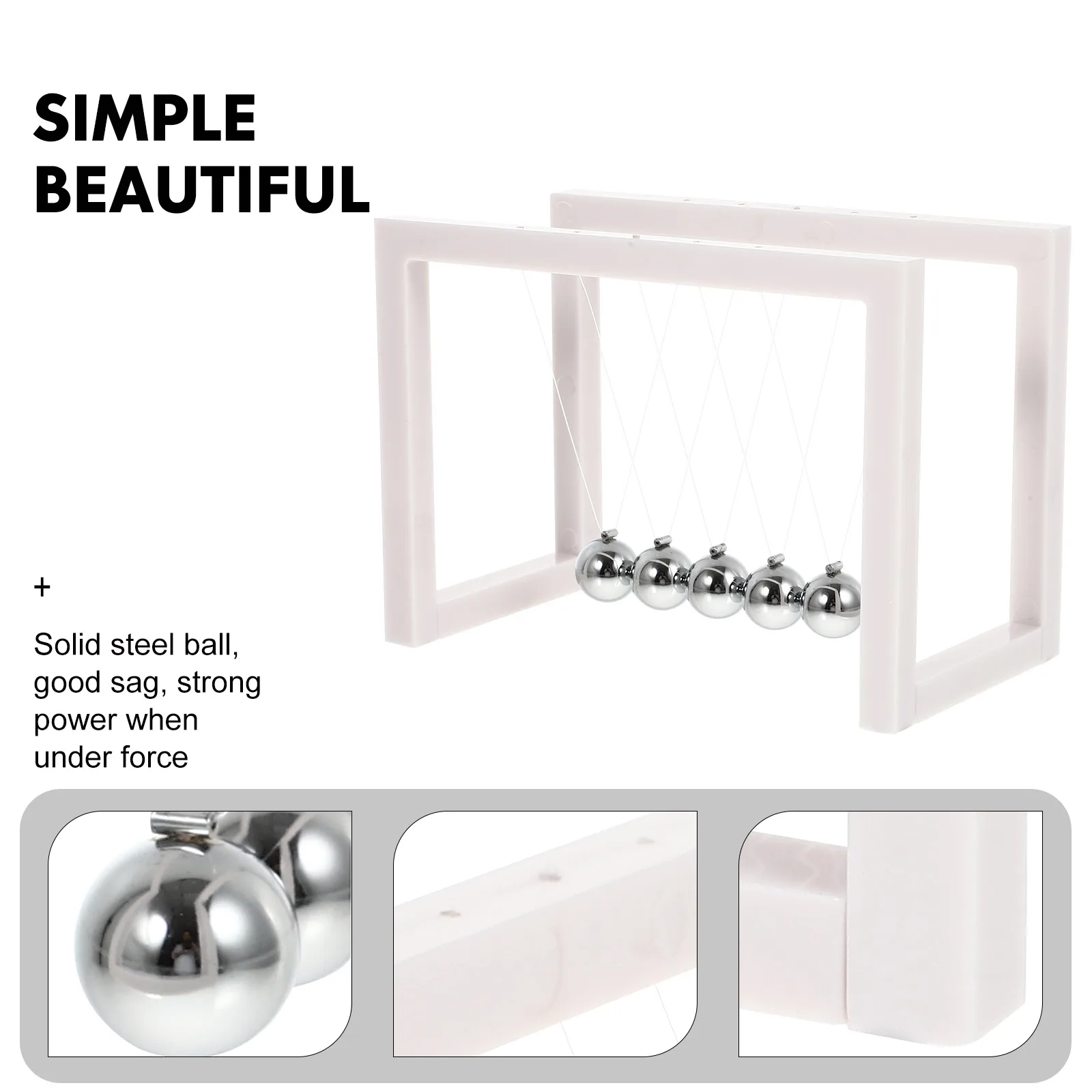 

Energy Conservation Ornament Pendulum Desk Toy Newton Balance for Office Decor Newton' Cradle Physics Steel Adorn