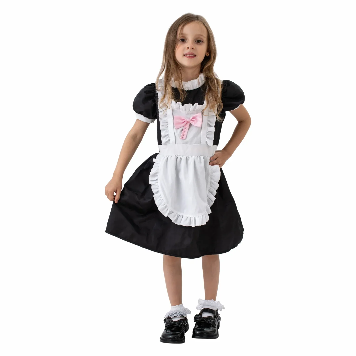 Lolita Maid Halloween Cosplay Fantasias para Crianças, Stage Show Outfit para Meninas, Kids Performance Role Play, Festa na Escola