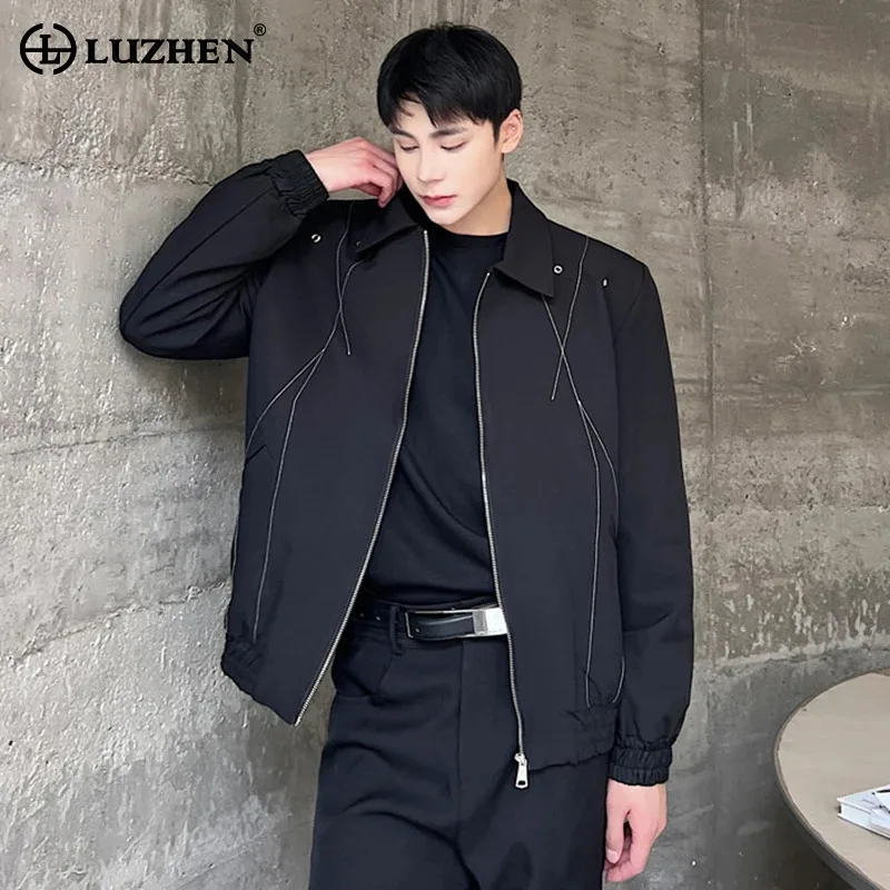 

LUZHEN Niche Design Line Design Lapel Casual Jacket Trendy Korean High Quality Clothing Men's Original 2024 Autumn Coats LZ4974