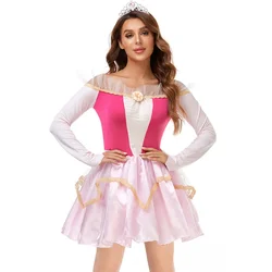 Adult Sleeping Beauty Aurora Costume Cosplay Princess Dress for Women Purim Halloween Party Fantasia Dress Up