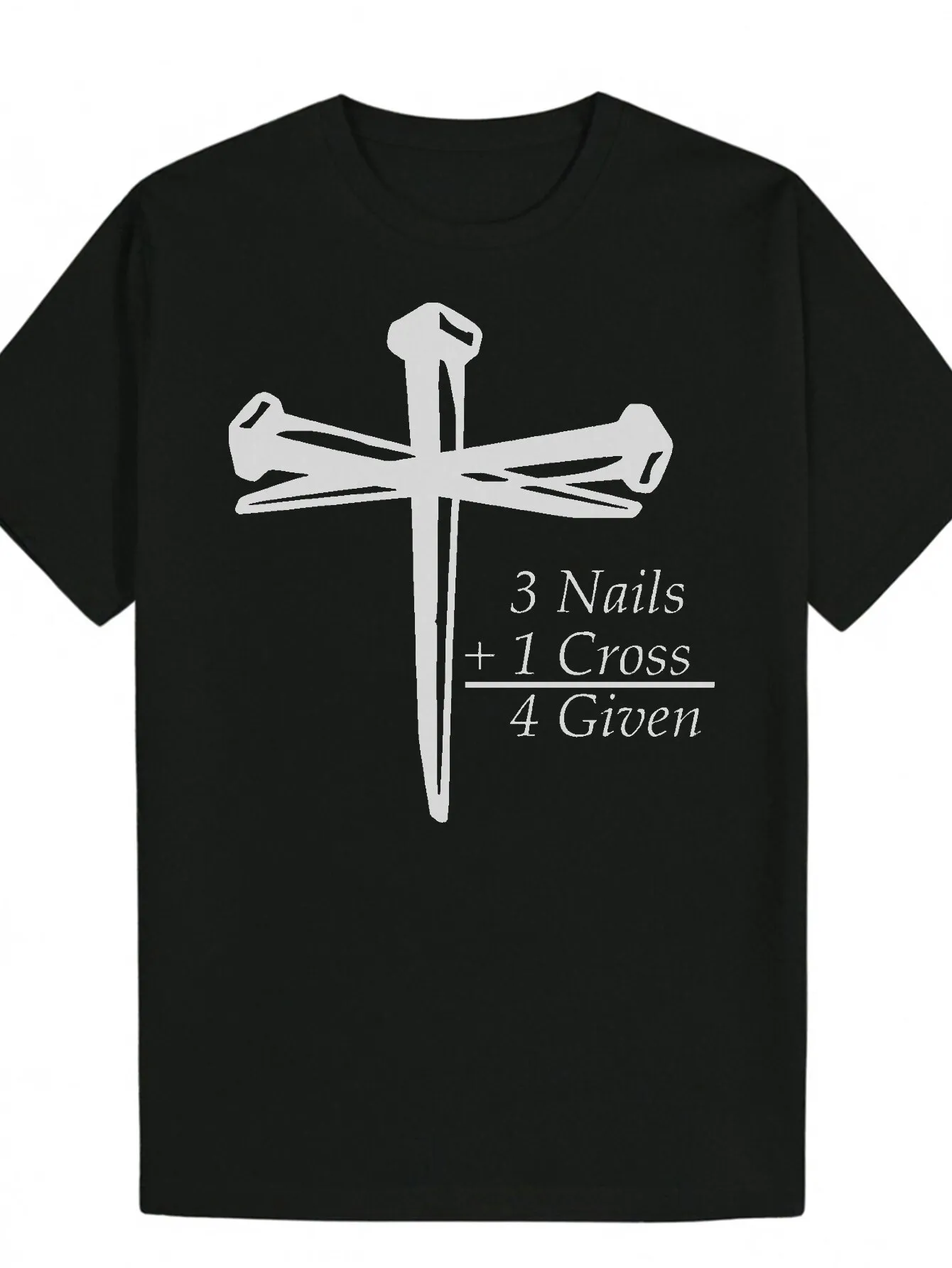 

Men'S Casual 3 Nails + 1 Cross Design Graphic T-Shirt