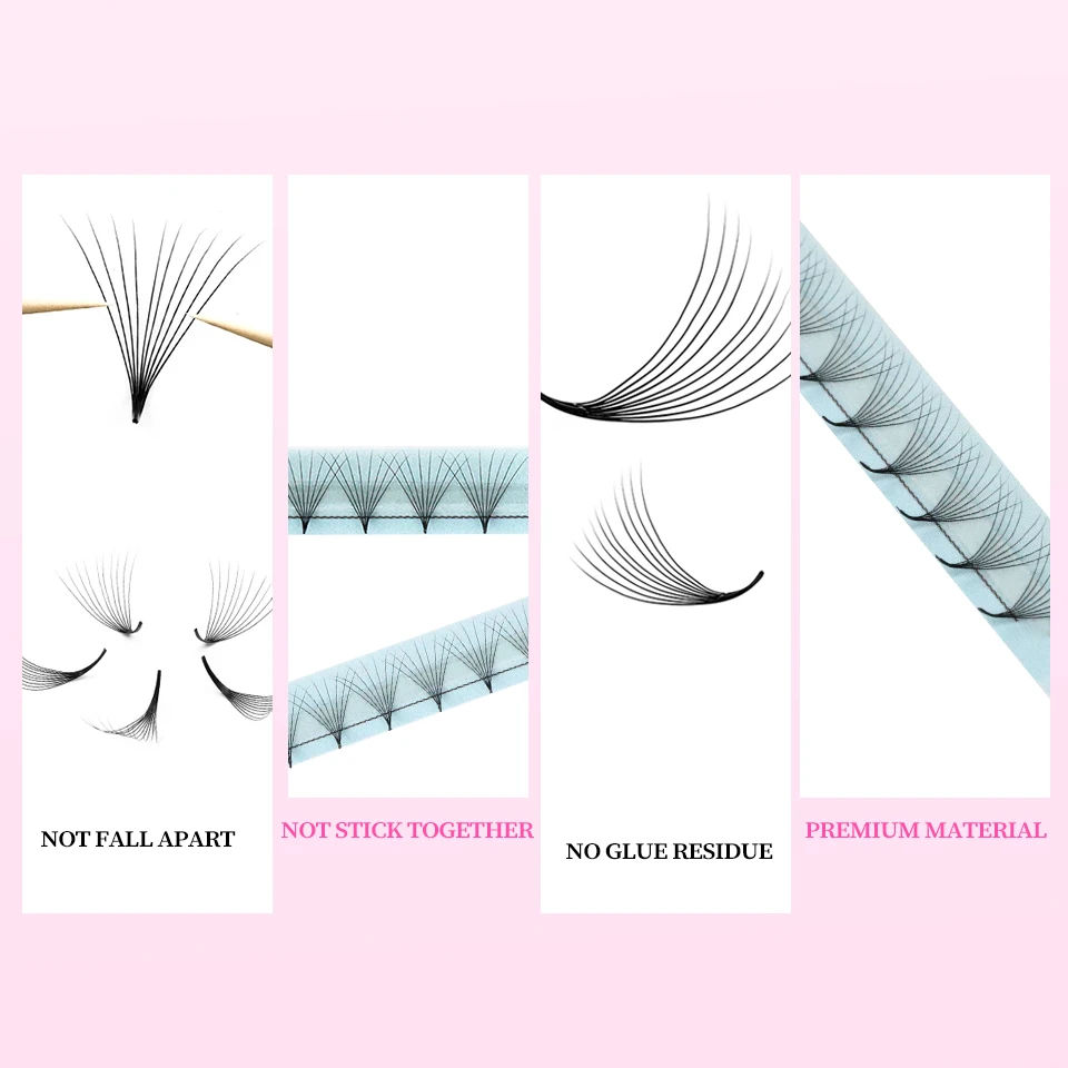 AGUUD 6D 8D 10D 30D 40D Vorgefertigte Fächerwimpern mit spitzer Basis, russische Volumen-Wimpern, professionelle Wimpernverlängerungen, Make-up, Cilios – Detail 4