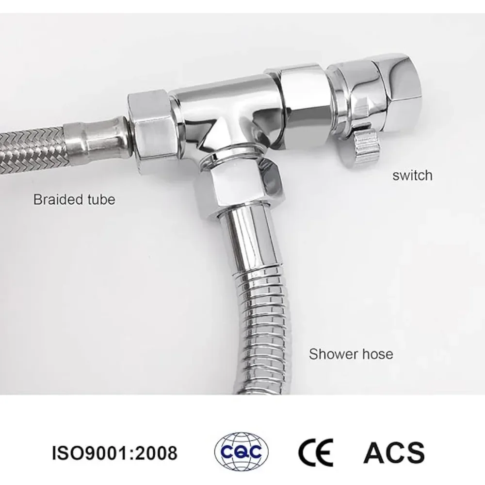 

3-ходовой Т-образный адаптер, смеситель для душа в ванной, разделитель воды, клапан для туалета и душа, распылительная насадка, преобразователь из нержавеющей стали