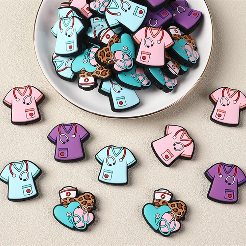20/50pcs Silicone Beads Wholesale Handwork Focal Nurse Clothes Beads DIY String Pen Bead Nipple Chain Jewelry Accessories