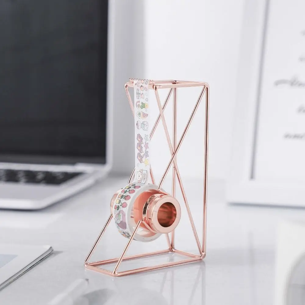 

Non-slip Iron Art Tape Dispenser Rust-proof Sturdy Manual Tape Cutter Smooth Cutting Transparent Wheel Desktop Tape Holder Home