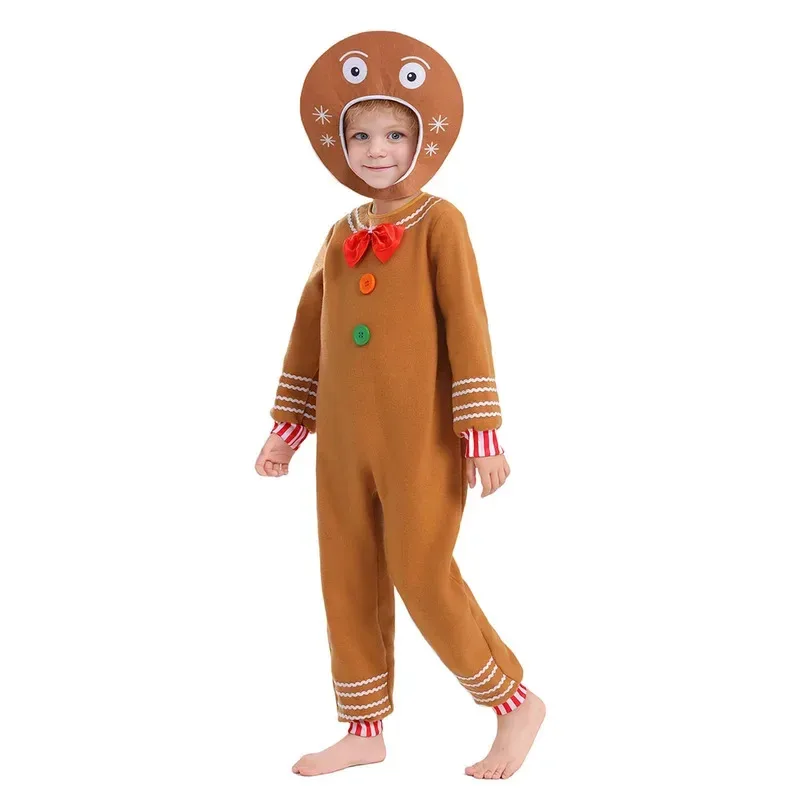 NewKids Gingerbread Cookie Fancy Costume Girls Boys Christmas Cosplay Halloween Xmas Dress Up2025c;5,v'8.d; - view 6