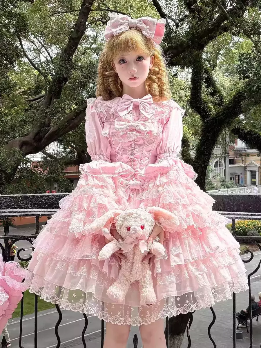 

Sweet Lolita Dress Bows and Layered Ruffles Jumper Sweet Lolita Dress