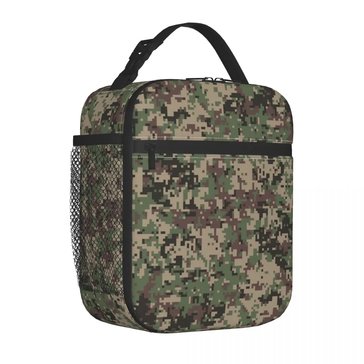 Marpat Camo Resuable Lunch Box for Women Multifunction Woodland Camouflage Cooler Thermal Food Insulated Lunch Bag Kids Children