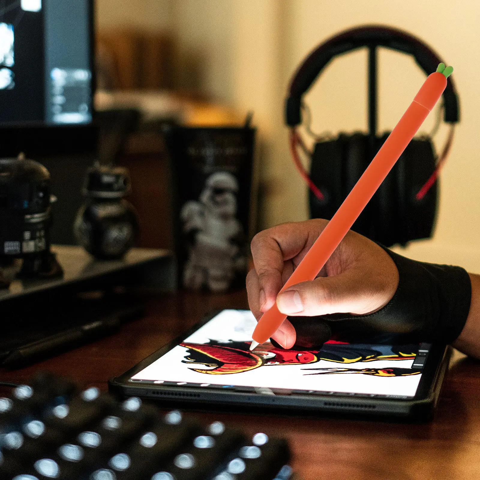 

Silicone Stylus Pen Sleeve Anti-Slip Cartoon Carrot Design For Pencil 2 Touchscreen Pen Protector Universal Digital Pencil