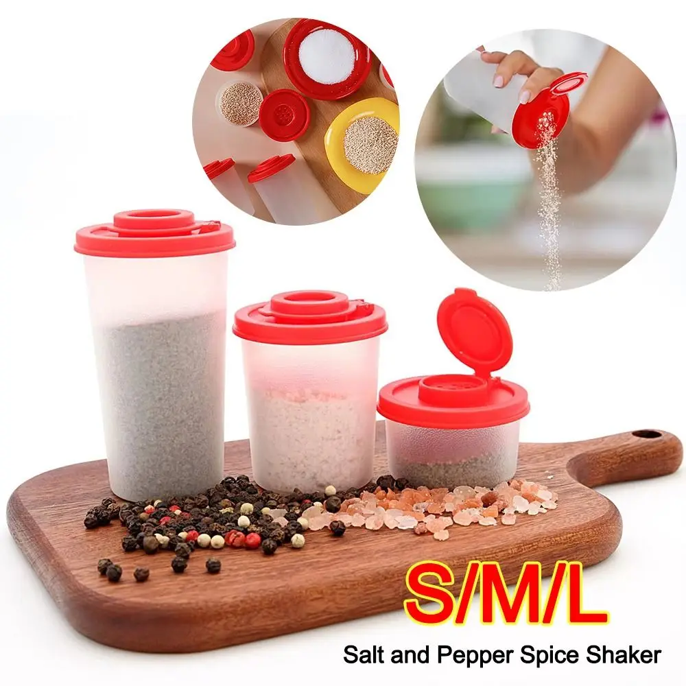 New Mini Salt and Pepper Spice Shaker Dustproof Insect-proof Spice Container Plastic Seasoning Jar Salt Pepper Sugar