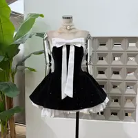 Women Sexy Strapless Backless Polka Dot Bow A Line Dress Party Birthday Evening Ball Gowns Nightclub Show Wear Fashion Vestido - Image 6