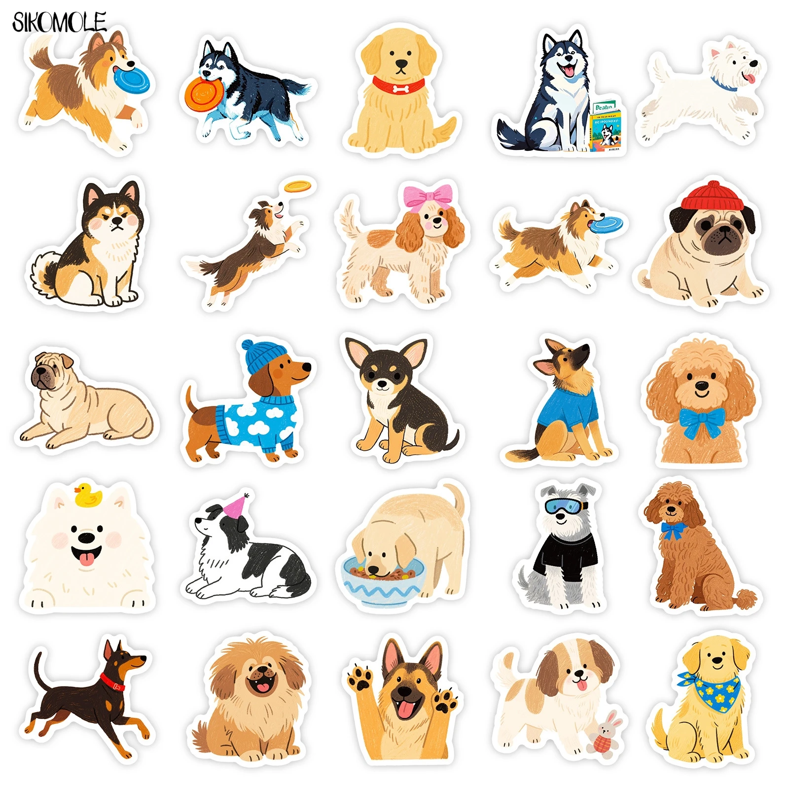 10/30/50PCS Disegnato A Mano Cani Del Fumetto Adesivi Kawaii Anime PALESTRA Per Il FAI DA TE Decorazione IN PVC Del Computer Portatile Chitarra Impermeabile Graffiti adesivo