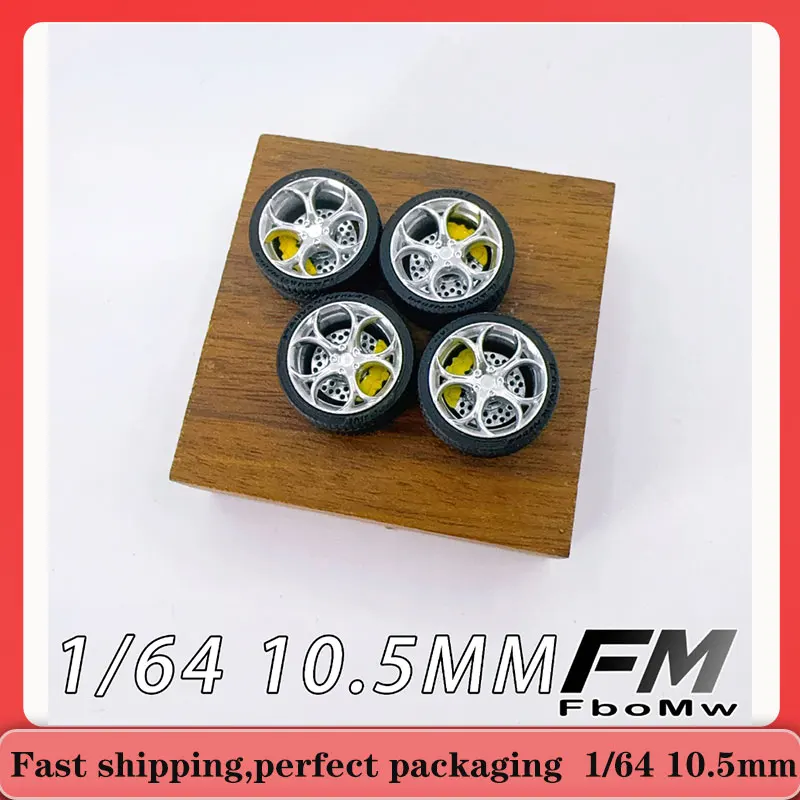 

1/64 FM VK-07/HY-02/SU7Ultra 10.5mm/11-11.5mm Car Model Modified Wheels Resin Wheels Rubber Tires Suitable for 1:64 Model Cars