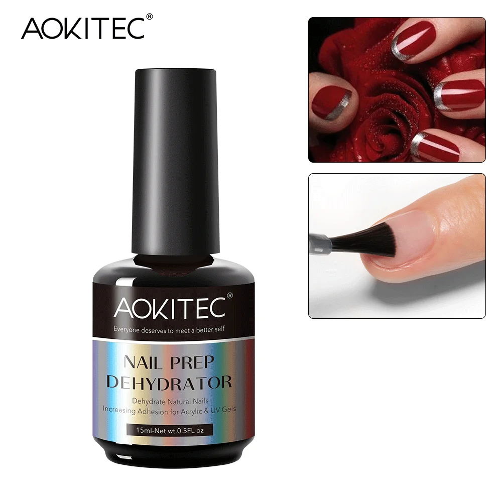 

AOKITEC 15ML Fast Air Dry Nail Prep Dehydrator and Nail Primer Before Base Gel For Nail Art No Need Of UV LED Lamp