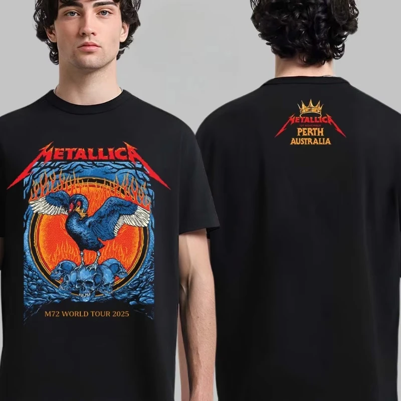 Metallica M72 Perth Australia 2025 Venue Tee At Optus Stadium on 1 November 2025 The Black Swan Two Sided T-Shirt