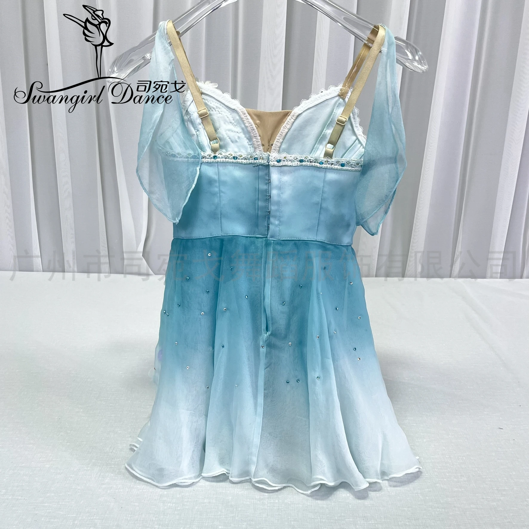 Girls' blue green gradient colour Cupid variation ballet competition for wooman WG2537