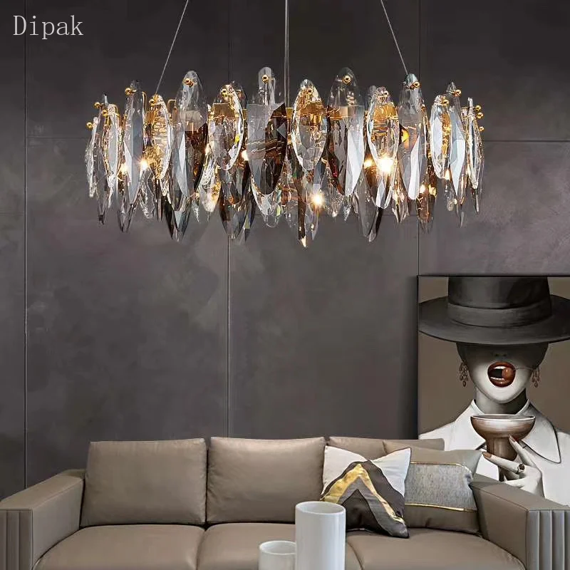 

Luxury modern K9 crystal chandelier, living room dining room indoor bedroom high-end lighting fixtures