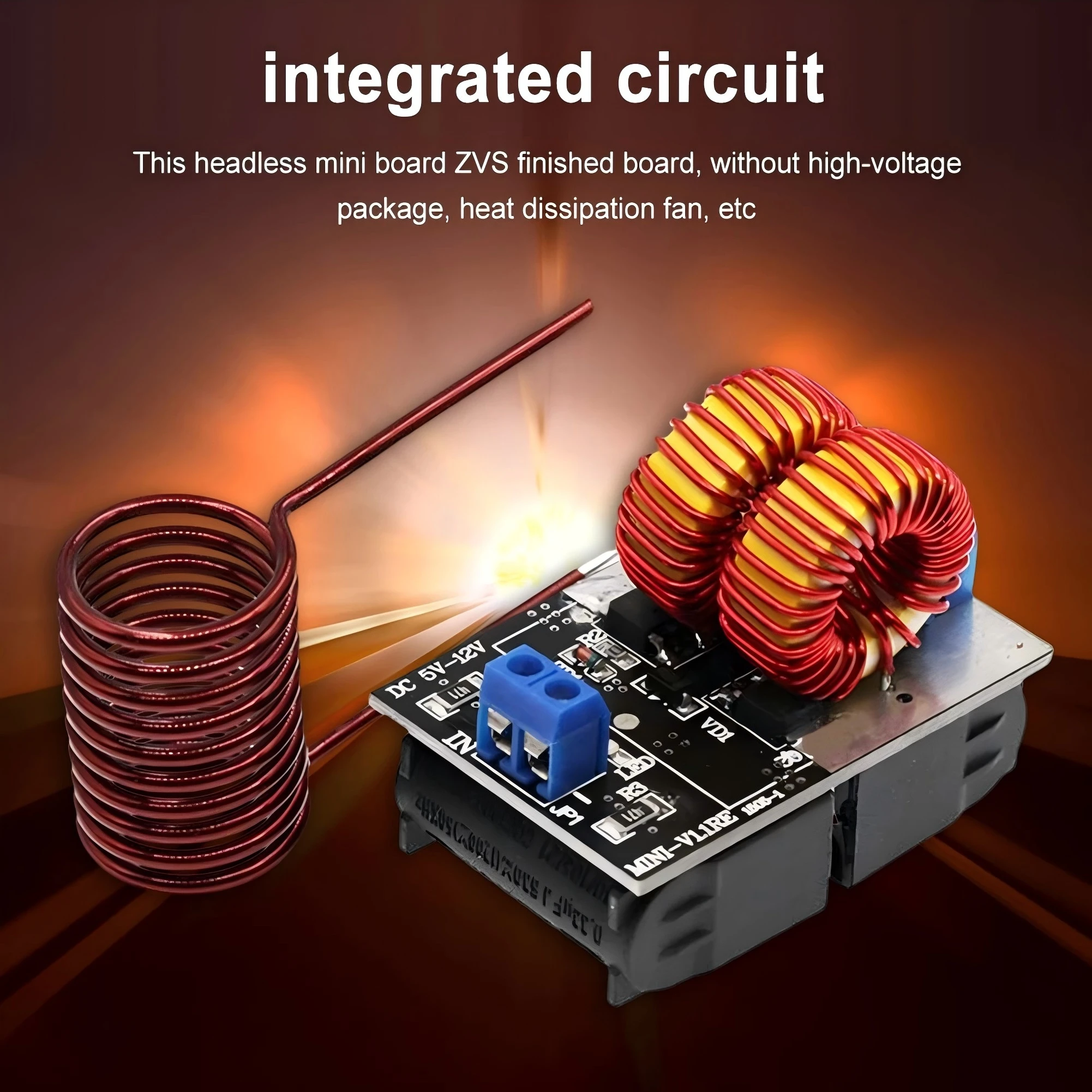 120W Mini ZVS Induction Heating Board DC 5-12.0V Input Voltage Inductive Heater High Frequency Power Supply Module