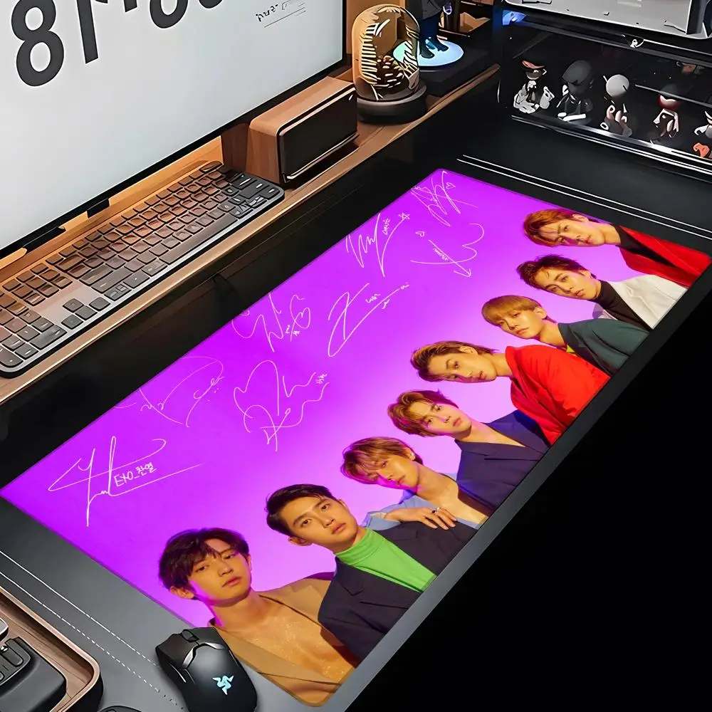 

Kpop EXO коврик для мыши, большие аксессуары для компьютерных игр, 700x400 мм, настольные коврики, ковер, противоскользящие мягкие мыши для ноутбука