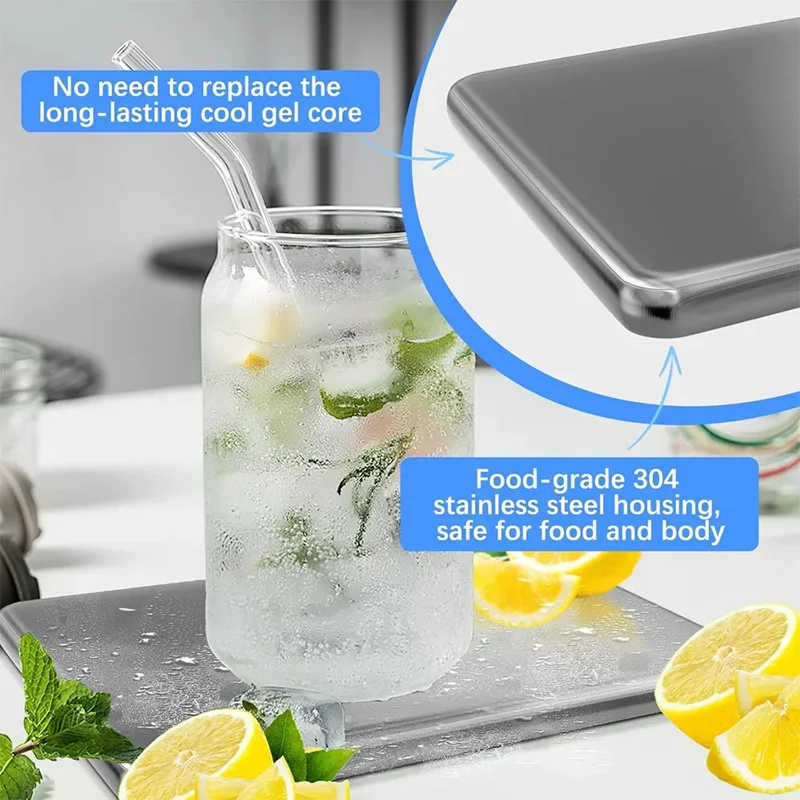 Ice Packs For Lunch Boxes Reusable Stainless Steel Ice Packs Long-lasting High-performance Stainless-steel Ice Pack Ice Cubes view 2