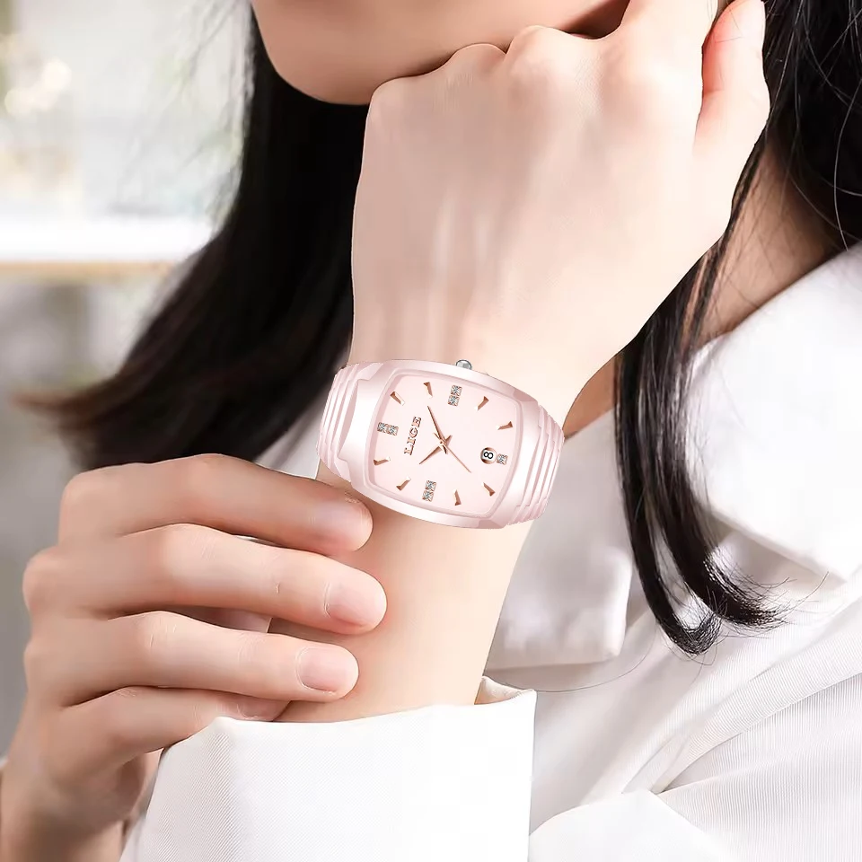 ساعة LIGE Fashion للنساء ساعات كوارتز مربعة من الفولاذ الإبداعي للنساء من أفضل العلامات التجارية الفاخرة الأنيقة المقاومة للماء كرونوغراف للتاريخ