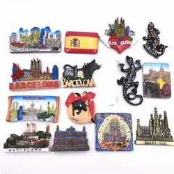 3D Magnetic Refrigerator Stickers, Spain Travel Souvenir, Barcelona Landcape, Home Decoration Accessories