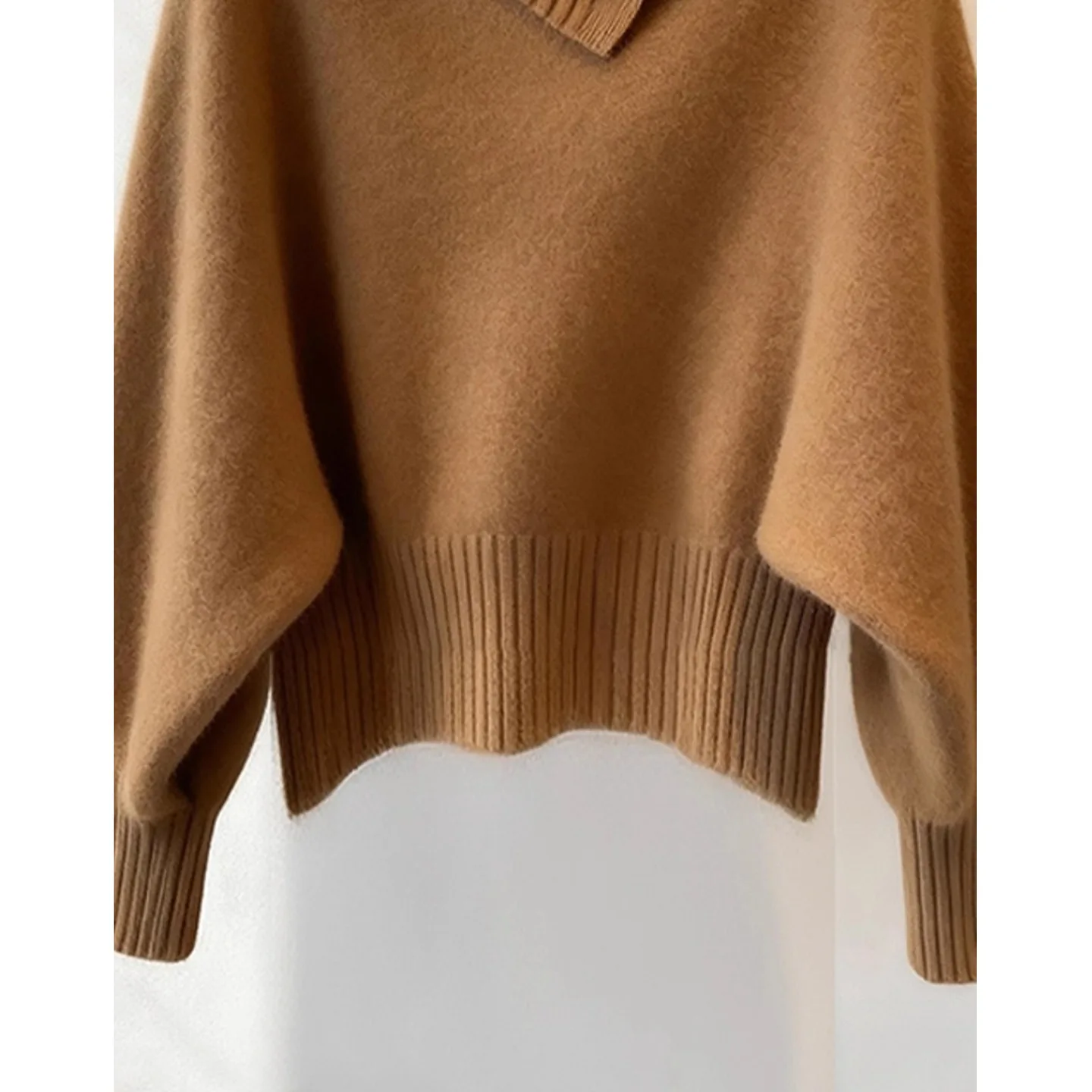 عالية الرقبة محبوك سترة المرأة Faionable مربوط القهوة بلوفر ملون متماسكة الخريف الشتاء الكورية صالح البلوزات ضئيلة #2