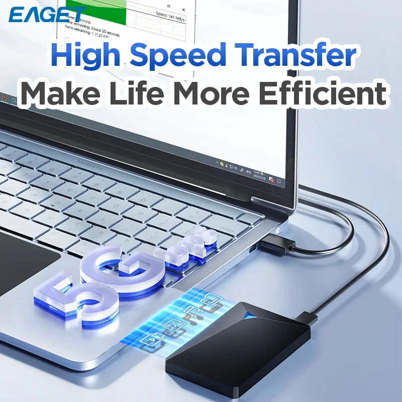 EAGET G20 2.5 inch 2TB Hard Drives High Speed USB3.0 Shockproof Full Encryption  External  Disk HDD for PC  2tb