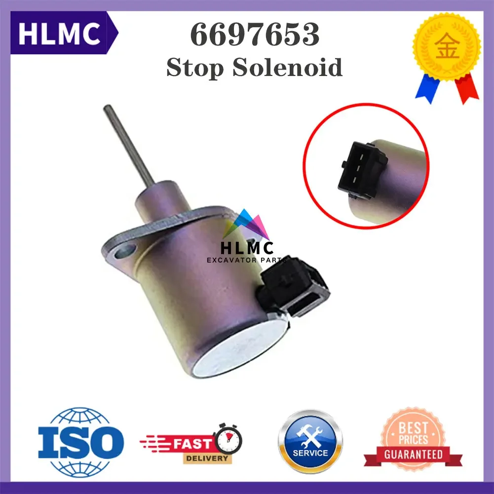 Electrical Shutoff Solenoid 7002157 6697653 for Bobcat Compact Tractors CT122 CT225 CT230 CT235 CT335 CT440 CT445 CT450